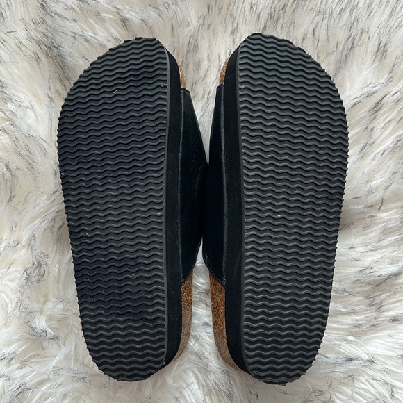 Black Platform Sandal with Gold Buckles - Picture 9 of 11